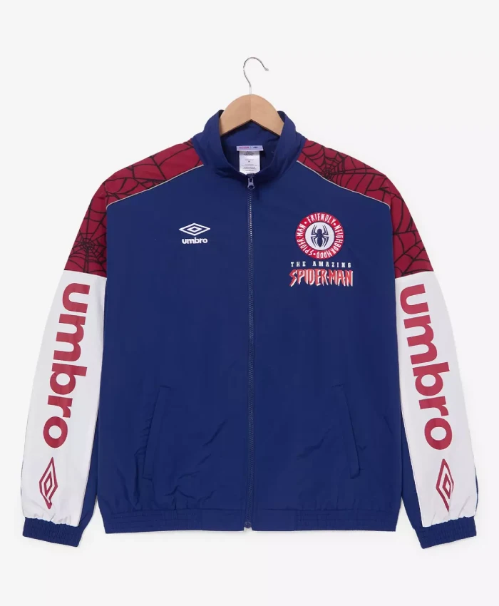 Spider Man x Umbro Warm Up Blue Polyester Jacket For Men and Women