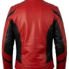 Spider Red and Black Leather Jacket Back