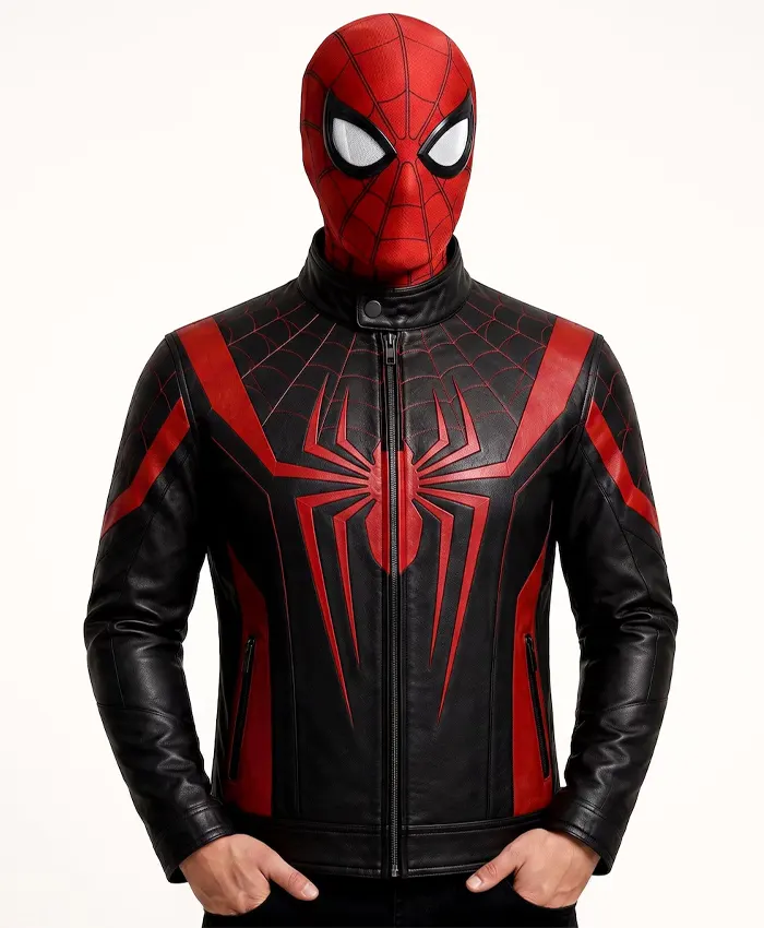 Spiderman Leather Bomber Biker Jacket