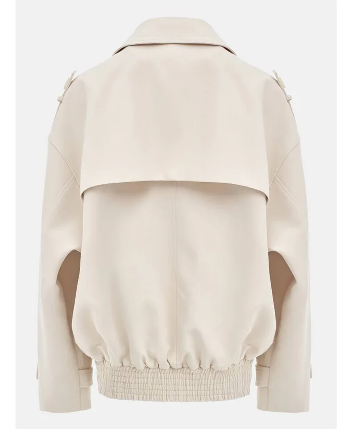 Stassi Schroeder TV Series House of Stassi 2026 Beige Trench Jacket Back View