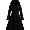 Steampunk Halloween Gothic Wool Hooded Coat