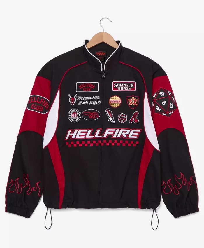 Get Stranger Things Hellfire Multicolor Club Moto Jacket For Sale