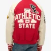 Superdry College Red Wool Varsity Bomber Jacket Back