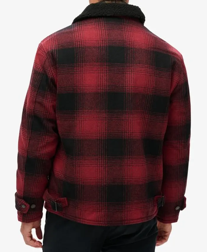 Superdry Red Plaid Jacket Back