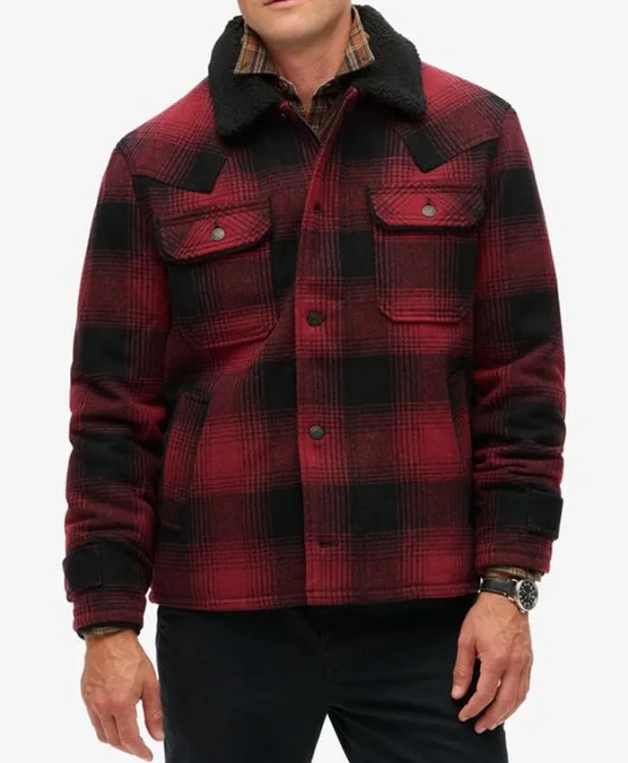 Superdry Red Plaid Men's Jacket