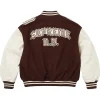 Supreme-Fall-Winter-2026-N.Y.-Captains-Brown-And-White-Varsity-Jacket-back-view