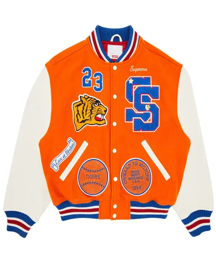 Supreme Tiger Orange Bomber Varsity Jacket