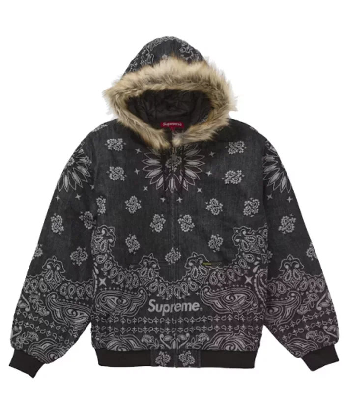 Supreme x Bandana Jacquard Hooded Jacket Black