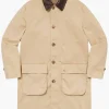 Supreme x Burberry Leather Collar Beige Trench Coat