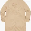 Supreme x Burberry Leather Collar Trench Coat Beige