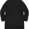 Supreme x Burberry Leather Collar Trench Coat In Black