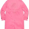 Supreme x Burberry Leather Collar Trench Coat In Pink
