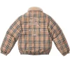 Supreme x Burberry Shearling Collar Down Puffer Jacket Beige