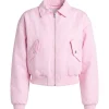 Susan TV Series Honest Renovations 2026 Pink Cropped Bomber Jacket