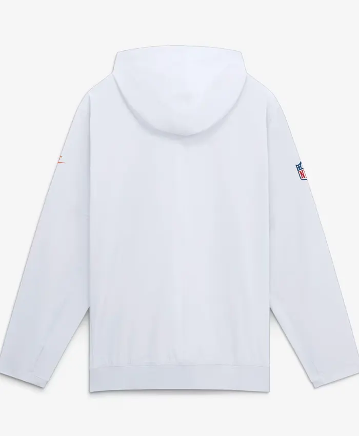 Tampa Bay Buccaneers Nike Sideline Anorak Half-Zip Hooded White Jacket Back