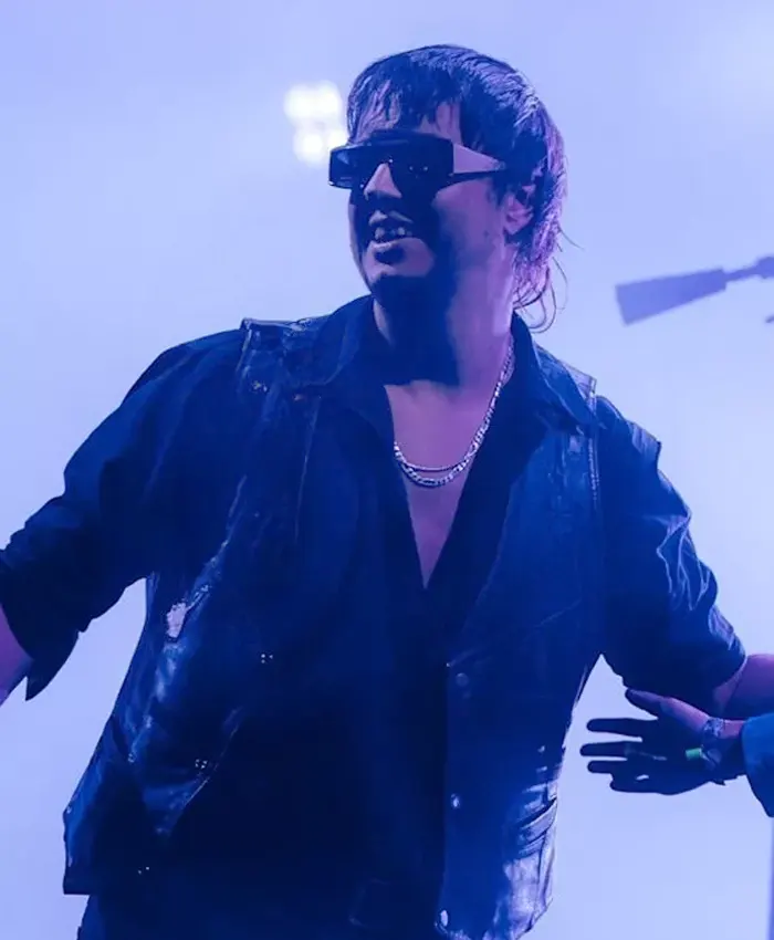 The Strokes Outside Land Concert 2026 Black Leather Vest On Sale