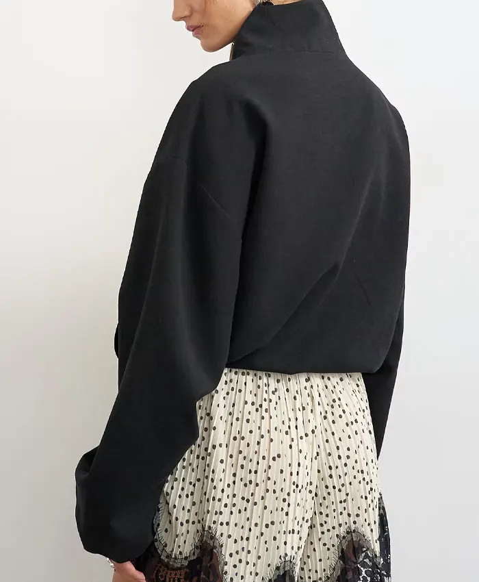 Topshop-Bomber-Mandarin-Black-Jacket-Back