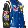 True Religion Color Block Bomber Leather Jacket