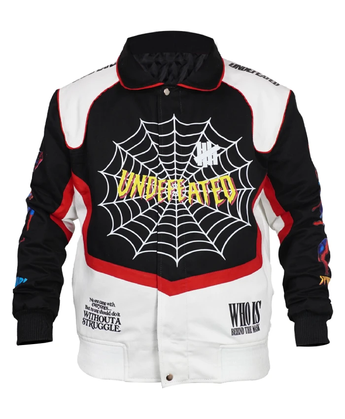 Spider-Man x UNDEFEATED FW26 Varsity Jacket featuring a stylish blend of superhero graphics and varsity fashion