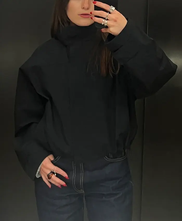 Uniqlo Black Rain Jacket Women