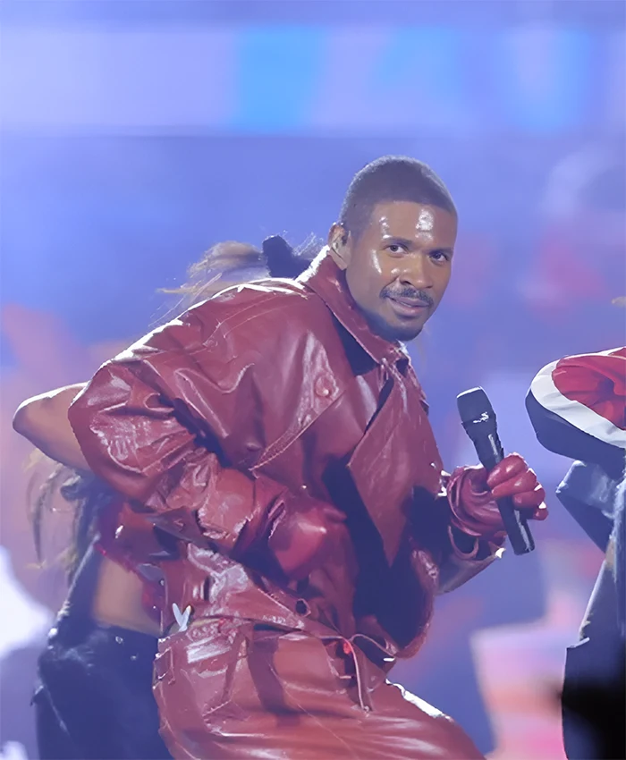 Usher R&B Tour 2026 Red Leather Jacket