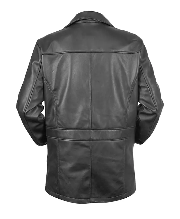 Vincent Martino TV Series The Deuce Frankie Martino Black Leather Jacket Back View