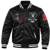 Viva Los Raiders Sugar Skull Black Satin Jacket