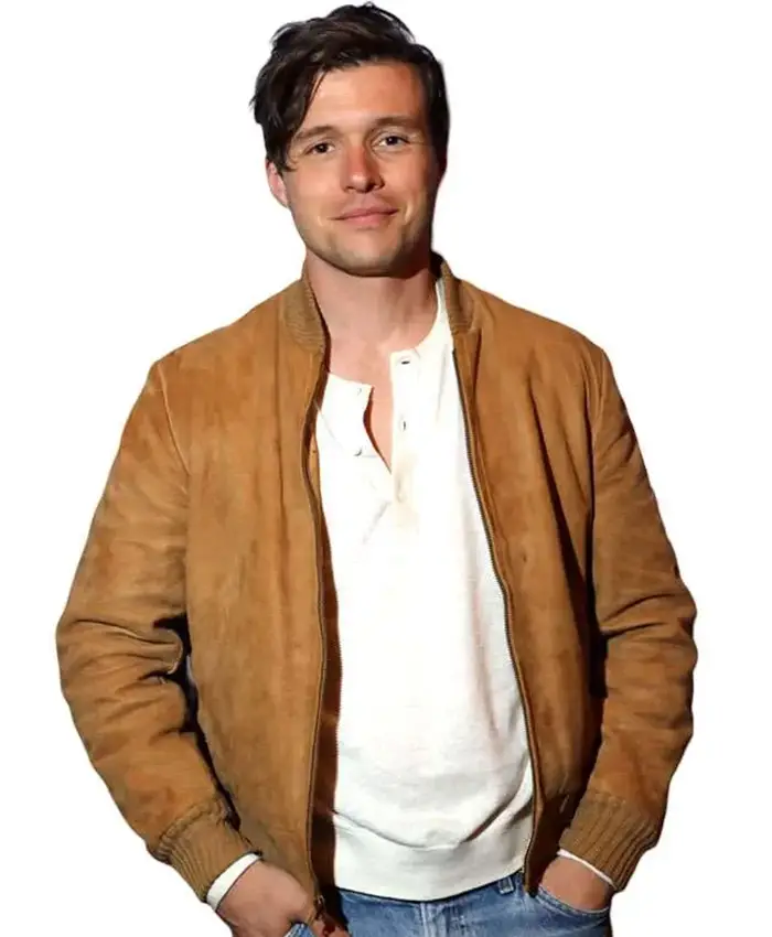 Voicemails for Isabelle 2026 Nick Robinson Suede Bomber Jacket