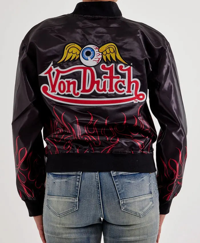 Von Dutch Womens Satin Flight Jacket