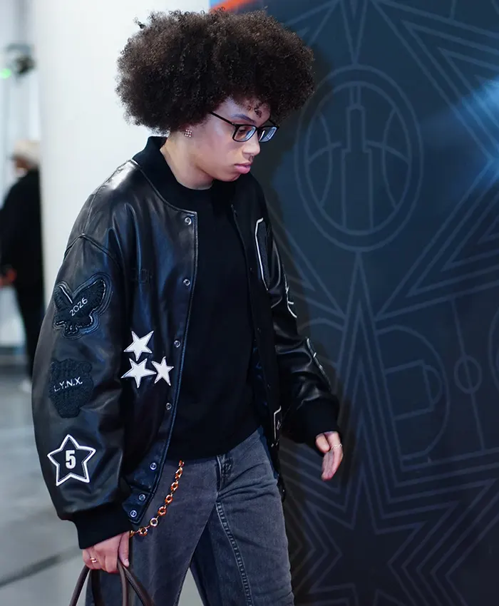 WNBA All-Star Game 2026 Olivia Miles Custom Coach Black Leather Bomber Jacket