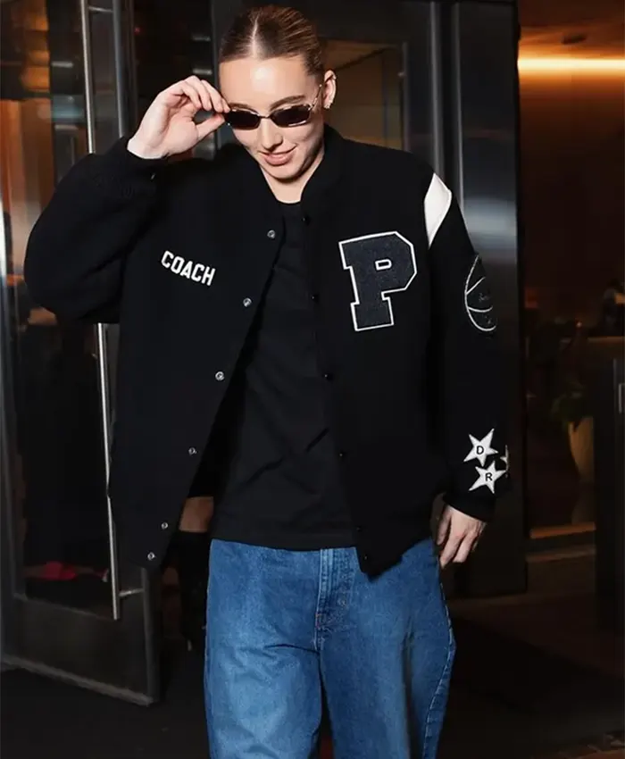 WNBA All-Star Game 2026 Paige Bueckers Custom Coach Black Bomber Jacket Front
