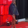 WNBA Indiana Fever vs New York Liberty Sophie Cunningham Navy Blue Denim Jacket Front View