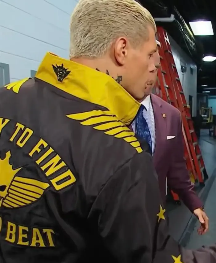 WWE Cody Rhodes Easy To Find Hard To Beat Black and Gold Full-Zip Track Jacket