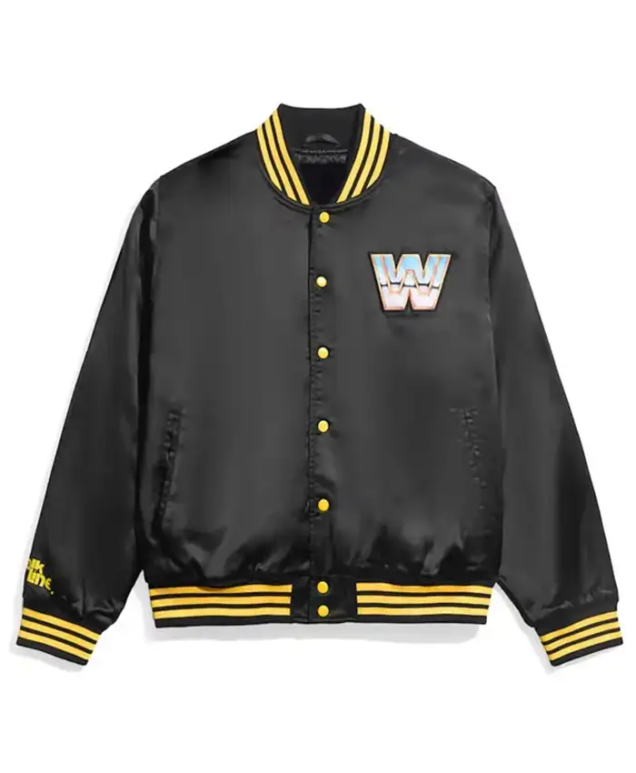 WWE Legends Black Satin Bomber Jacket