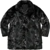 Winter Fall 2026 Supreme PU Fur Windstopper Black Overcoat Front View