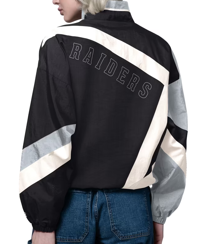 Womens-Las-Vegas-Raiders-Starter-Black-Vintage-Windbreaker-Jacket