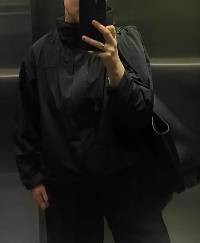 Womens Uniqlo Rain Jacket Black