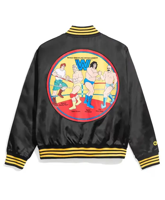 World Wrestling Entertainment Est.1980 Superstars Black Satin Bomber Jacket