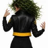 X-Men Rogue Black Yellow Leather Costume Jacket Back
