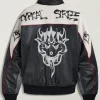 Y-3 Chito Graphic Black Leather Biker Jacket Back