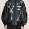 Y-3 Chito Graphic Leather bomber Jacket Mens