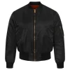 Zoe Saldaña TV Series Lioness 2026 Joe Black Satin Bomber Jacket Front View
