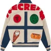 icecream fall 25 checkout varsity jacket ecru blue