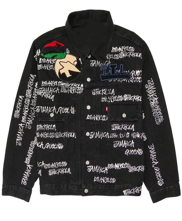 stussy x denim tears x our legacy ttl denim jacket black
