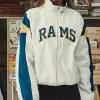 2026 Los Angeles Rams x Elwood Retro Helmet Windbreaker Off-White Track Jacket