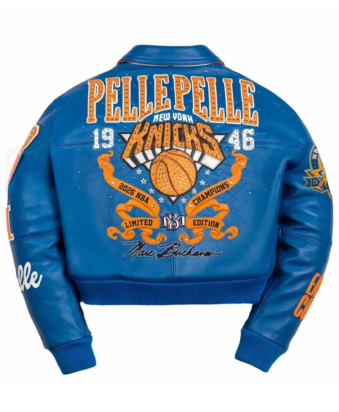 2026 NBA Champions Pelle Pelle x FISLL For The City of Knicks Womens Cropped Jacket