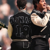 2026 NFL Pro Football Halftime Show Jonas Brothers Black and Off White Varsity Jacket Jonas 19