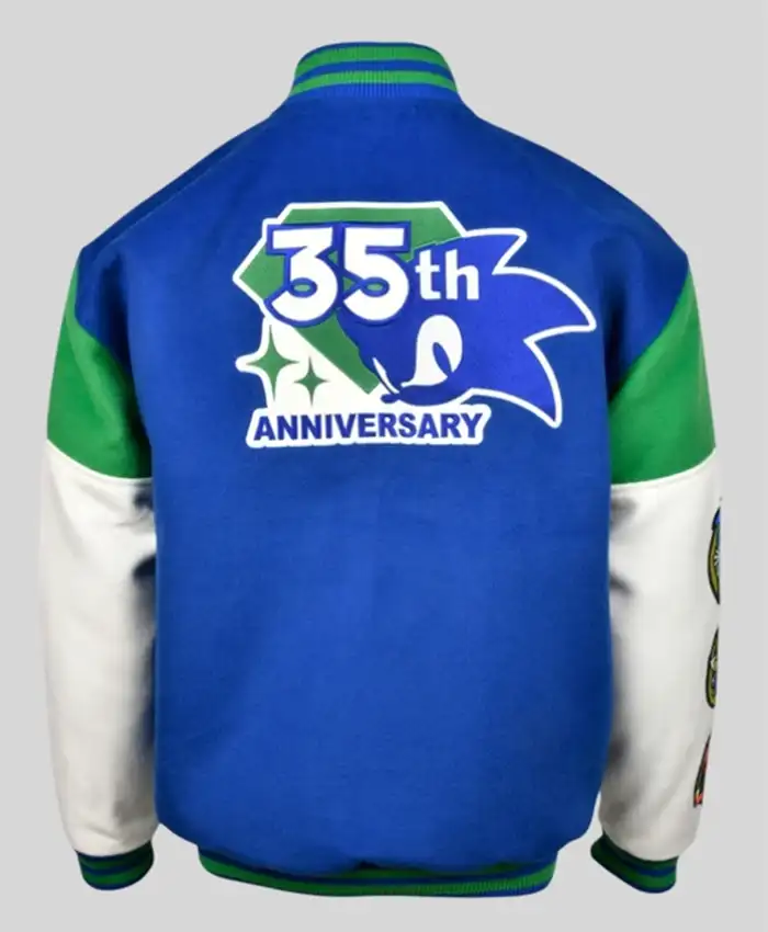 35th Anniversary Sonic the Hedgehog Varsity Jacket Back