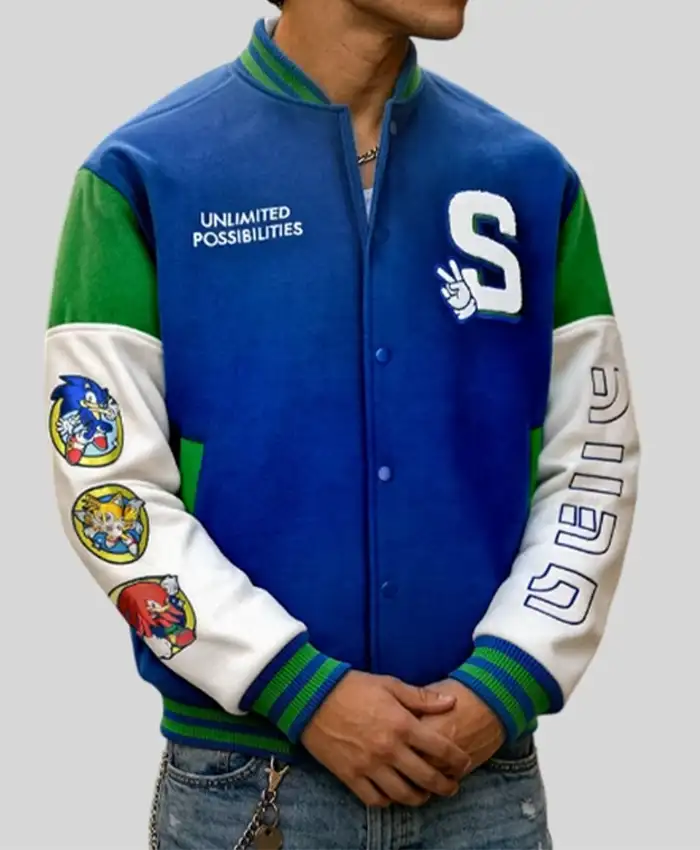 35th Anniversary Sonic the Hedgehog Varsity Jacket Front