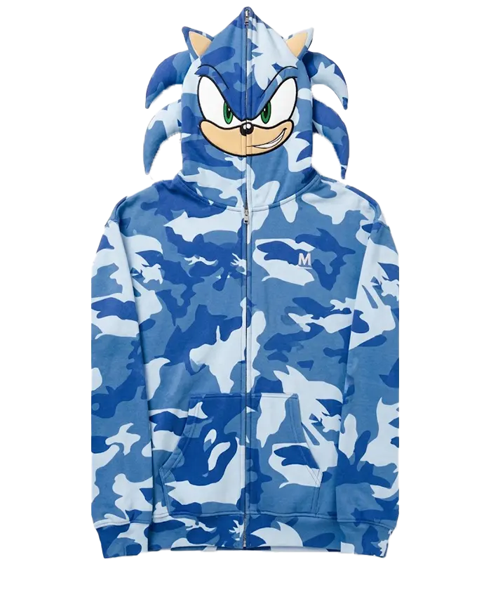35th anniversary of Sonic x NEPTUN x Sonic the Hedgehog 2026 Hooded Zip-up Jacket Blue Front